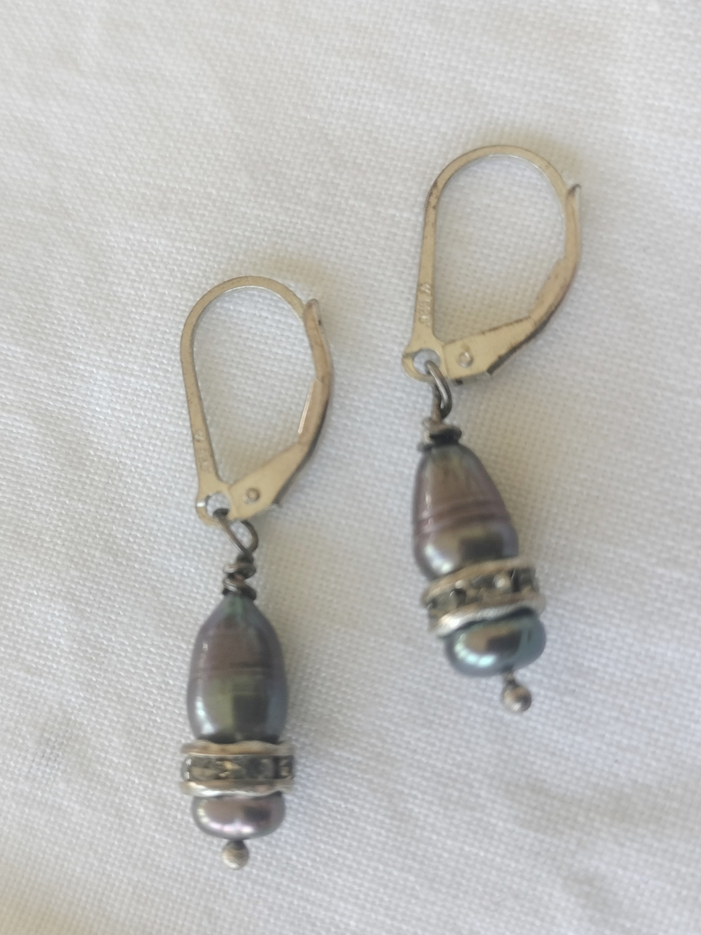 Earring Loop Pearl Drop Earrings - 925 Silver Crystal Embellishments